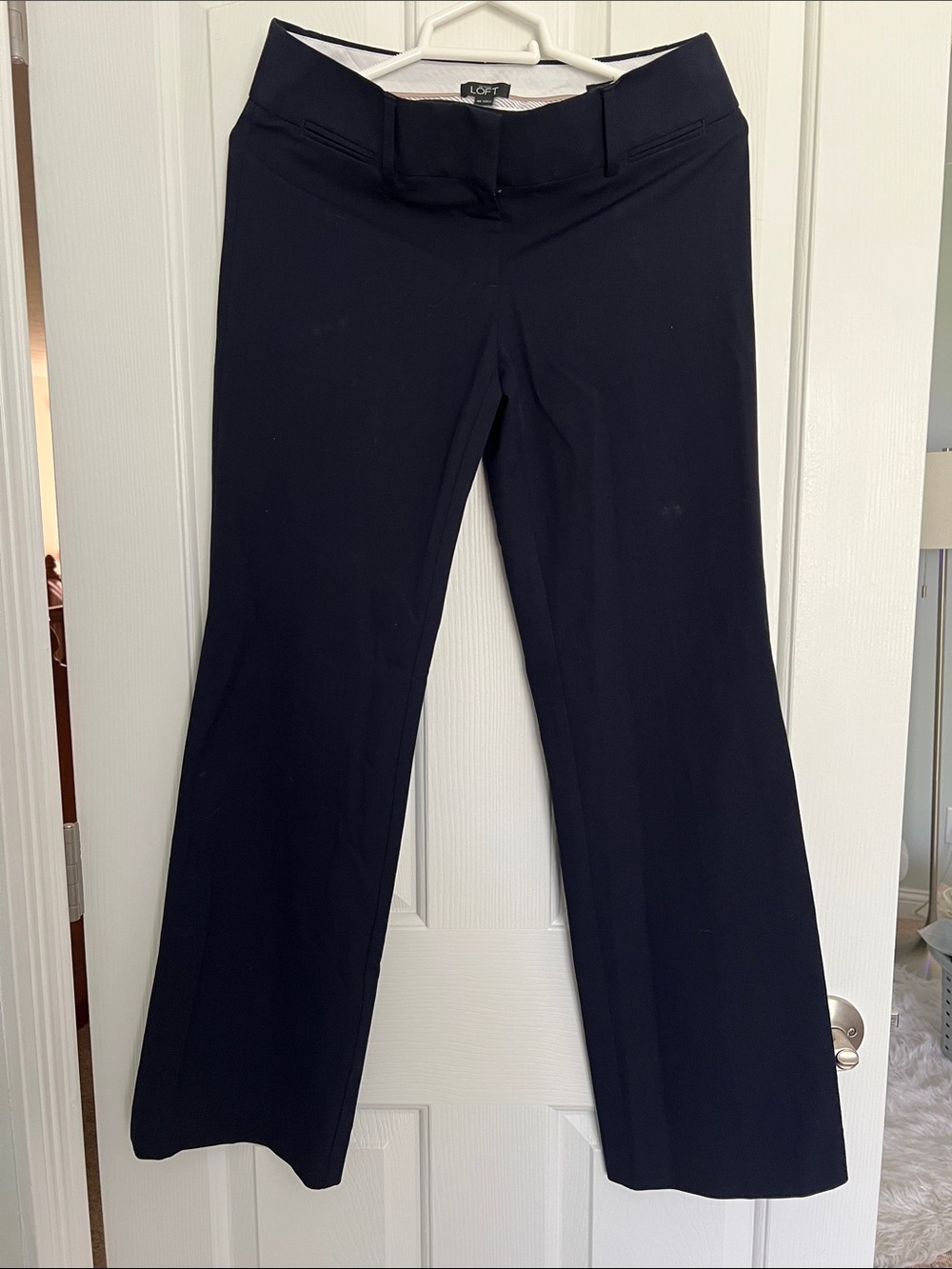 LOFT Navy Boot-Cut Dress Pants